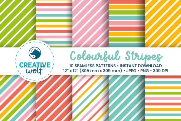 Download Bold Colorful Stripes Seamless Patterns - Colorful stripes Collection