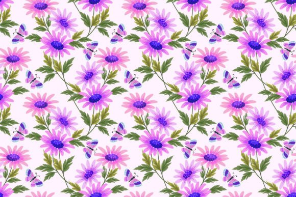 Download Pink Flowers with Green Leaf Pattern. - Pink Collection