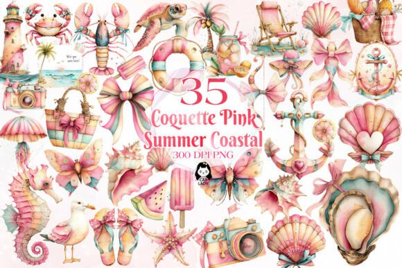 Download Coquette Pink Summer Coastal Whimsical - Pink Collection