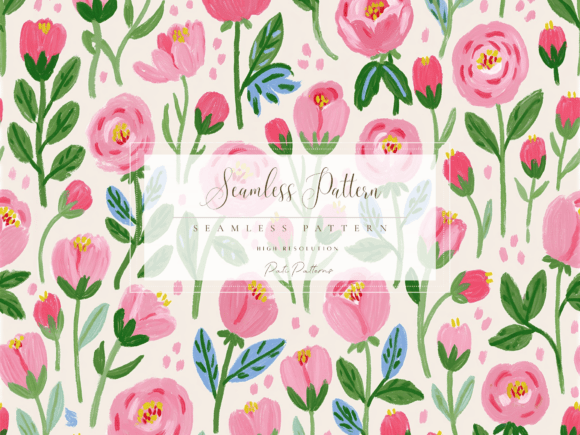 Download Pink Rosebud Seamless Pattern PNG with Background - Pink Collection