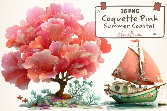 Download Coquette Pink Summer Coastal Whimsical - Pink Collection