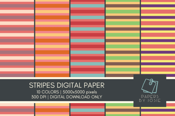 Download Colorful Stripes Digital Paper - Premium Resources