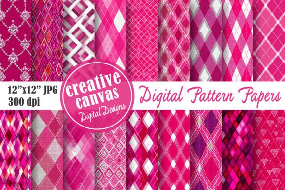 Download Hot Pink Argyle Seamless Pattern Bundle - Pink Collection
