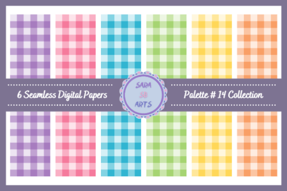 Download Seamless Rainbow Gingham Digital Paper - Seamless rainbow Collection