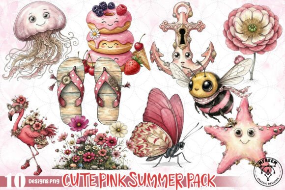 Download Cute Pink Summer Pack PNG - Pink Collection