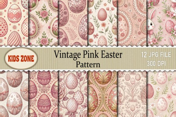 Download Vintage Pink Easter Pattern - Pink Collection