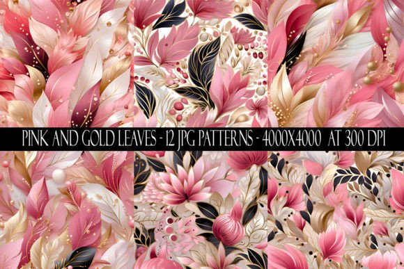 Download Pink and Gold Leaf Pattern - Pink Collection