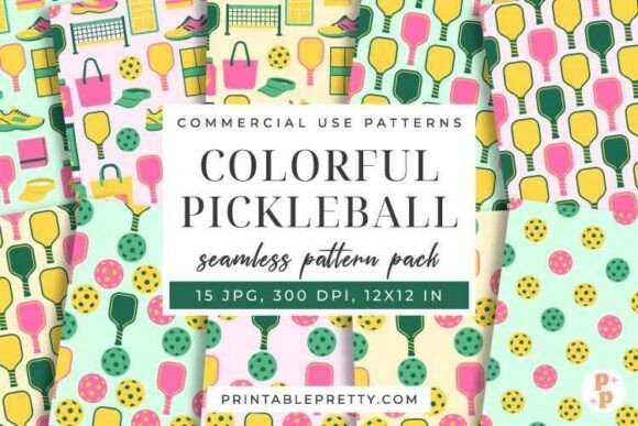 Download Preppy Pickleball Seamless Patterns - Pickleball seamless pattern Collection