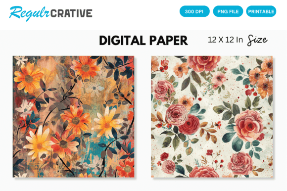 Download Watercolor Boho Floral Seamless Pattern - Boho floral Collection