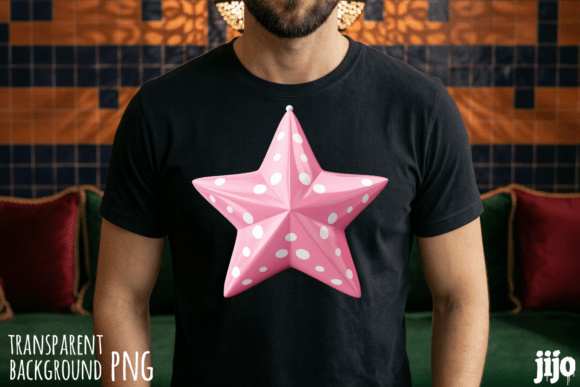 Download Star Pink Polka Pattern PNG - Pink Collection