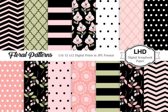 Download Floral Pink and Black Patterns - Pink Collection