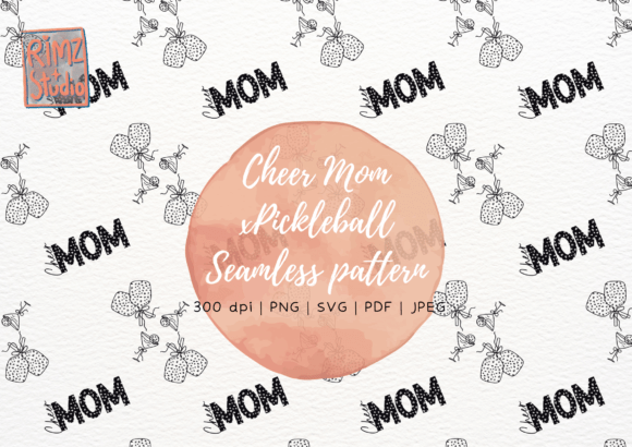 Download Cheer Mom X Pickleball Seamless Pattern - Pickleball seamless pattern Collection