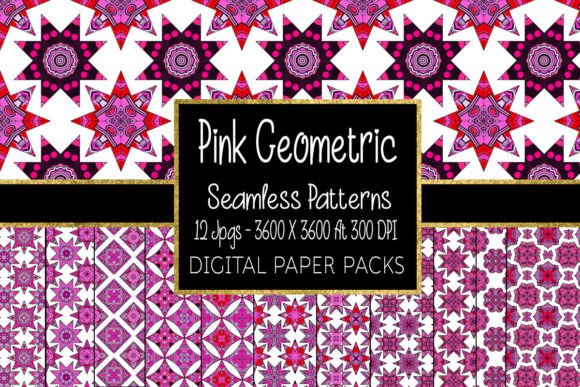 Download Pink Geometric Seamless Patterns - Pink Collection