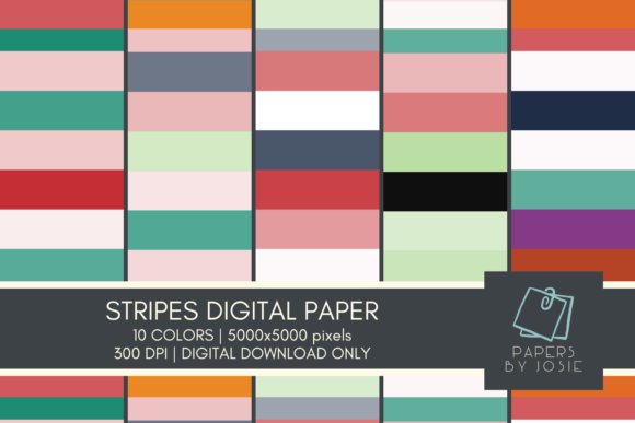 Download Colorful Stripes Digital Paper - Premium Bundle