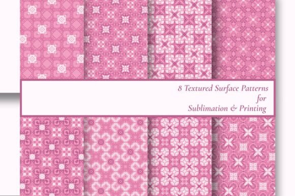 Download 8 Rose Pink Geometric Seamless Patterns - Pink Collection