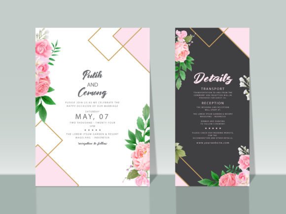 Download Beautiful Pink Roses Wedding Invitations - Pink Collection