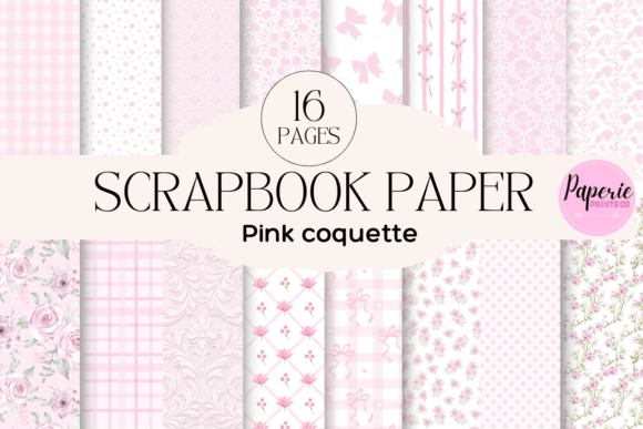 Download Pink Coquette Scrapbook Patterns - Pink Collection