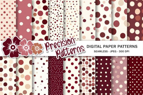 Download Burgundy Pink Polka Dot Digital Paper - Pink Collection