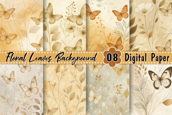 Download White Gold Boho Floral Leaves Background - Boho floral Collection