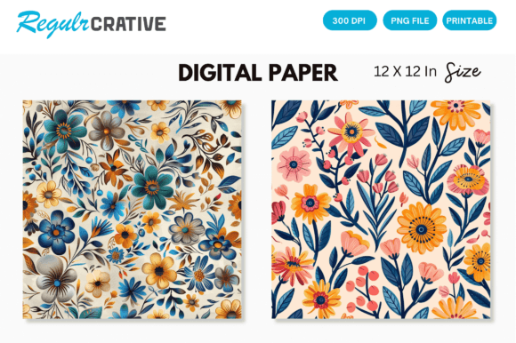 Download Watercolor Boho Floral Seamless Pattern - Boho floral Collection